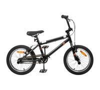 Plumbpyr Vélo BMX bleu foncé pour enfant, cadre en acier, guidon réglable, selle pour enfants de 5 à 8 ans, avec frein à traction linéaire, idéal pour les loisirs, le sport et les excursions
