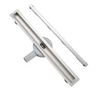 Plumbsys Caniveau de Douche ，Acier inox ，L 70 cm,Caniveau mince avec siphon pivotant à 360 ° bloqueur d'odeurs et filtre à cheveux，Caniveau Maigrir Sens de drainage réglable,Drainage rapide