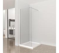 Plumbsys Paroi de douche à l'italienne 70x190cm, barre de stabilité réglable, verre trempé 8mm facile à nettoyer, profilé chromé
