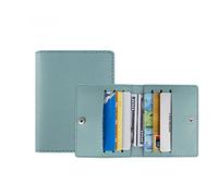 Plumdrop Porte-cartes de crédit bancaire ultra fin en PU multi-fentes pour femmes et hommes avec boucle