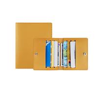 Plumdrop Porte-cartes de crédit pour carte d'identité et de crédit - Ultra fin - En polyuréthane - Multi-fentes - Tendance - Pour homme et femme - Avec boucle, jaune