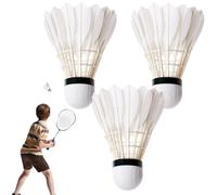 Plume à volants de badminton, volant de badminton | Volant de balle d'entraînement en plumes de canard 3 pièces - Volants de badminton en plumes de canard professionnels, balles à grande vitesse pour