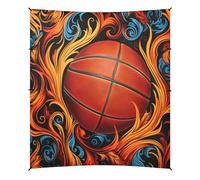 Plume Aquarelle De Basket-Ball Tente de Plage Facile à Monter,Abri Solaire pour Le Camping avec Sacs de Sable,Pelles à Sable pour Les Pique Niques en Plein Air