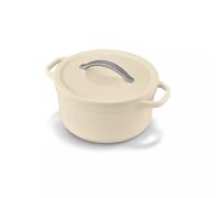 PLUME Cocotte ronde BEKA Fonte Aluminium Revêtue céramique crème D24