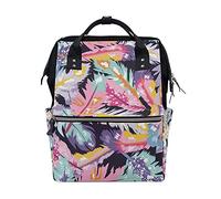 Plume Colorée Sac à Langer Sac à Dos Grande Capacité Multifonction Sac à Couches pour Voyage Maman Femme Papa