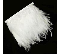 Plume de faisan noire 300 cm, garniture de couture, plumes de fête, bricolage, ruban de plumes de mariage, artisanat, décoration d'intérieur, accessoires 4-6 pouces - Blanc 100