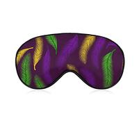 Plume de Mardi Gras Sleeping Eye Mask Eye Shade avec sangle réglable Bandeau pour les voyages en avion