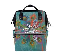 Plume De Paon Sac à Langer Sac à Dos Grande Capacité Multifonction Sac à Couches pour Voyage Maman Femme Papa