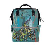 Plume De Paon Sac à Langer Sac à Dos Grande Capacité Multifonction Sac à Couches pour Voyage Maman Femme Papa