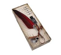 Plume de Plume de Plume de Plume de Calligraphie Anglaise avec 5 Plumes d'écriture, Coffret de Papeterie(Red)