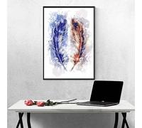 Plume Diamond Painting Adulte Jaune Peinture Diamant Adulte DIY Broderie Diamand Cristal Art Kits, Peinture Diamant Strass Point de Croix Kits, pour Décoration Murale Maison, Cadeau 30x40cm PJY3 6-3