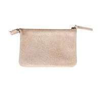 PLUME Petite Pochette 2 compartiments en Daim irisé 13x9cm - Or