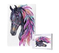 Plume Puzzle Cheval 5000 Pièces Adultes, DIY Puzzles Classiques Art avec Boîte d'emballage et Photos de Référence, Relaxation/Soulagement du Stress/Jeux Amusants, Creatif Cadeau pour Femme M-1257