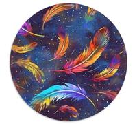 Plume Puzzle Rond De 1000 Pièces pour Adultes Fantasy World Filles Célébrités Unique Décompression Progressive Réduction 1000pcs (67.5x67.5cm)