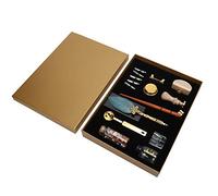 Plume Stylo Cire Ensemble Kit Cadeaux Cadeaux Timbre Boîte Européenne Rétro Papeterie Stylo Ensemble Quill Dip Vintage Antique écriture Correction Fournitures (SP225043