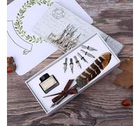 Plume Stylo,Plume De Calligraphie Plume Plume Écrit Européen Rétro Plume Plume Stylo Plumes En Acier Inoxydable Écriture Stylo Ensemble Avec Boîte D'emballage