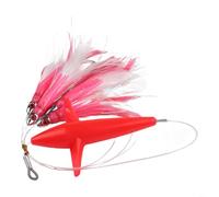 Plume Trolling Jupe Thon Leurre pour Big Game Bateau Pêche Faux Appât avec Effet Lumière UV et Crochet Acier Battement Plat Battement Tête Aile Design Dynamique pour Surfa