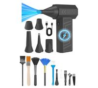 Plumeau à air avec buses rotatives 135 g - Force 4000 mAh - Longue durée de vie - Pour équipement électronique - Séchage des animaux domestiques - Souffleur de feuilles avec brosse