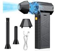 Plumeau à air comprimé, souffleur d'air électrique Puissant de 130 000 TR/Min, Mini Ventilateur Turbo sans Fil à 3 Vitesses pour Ordinateur/Maison/extérieur/Voiture Three-Headed