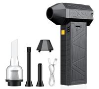 Plumeau à air comprimé, souffleur d'air électrique Puissant de 130 000 TR/Min, Mini Ventilateur Turbo sans Fil à 3 Vitesses pour Ordinateur/Maison/extérieur/Voiture Four-Headed