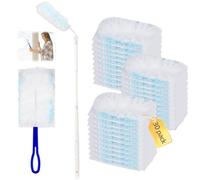 Plumeau Attrape Retient, 2 Manche et 30 Recharges, Plumeau électrostatique avec Poignée Télescopique, Plumeau Poussière, Attrape-Poussière pour Nettoyer Poussière, Voiture, Poils d'animaux