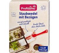 Plumeau avec housse, ensemble : 1 poignée + 3 caches, 4 pièces - Marque DM Allemagne - Compatible avec profissimo - Staubwedel mit Bezügen, Set: 1 Griff + 3 Bezüge, 4 St