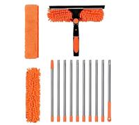 Plumeau avec manche télescopique, brosse douce | Outil de nettoyage flexible, plumeau extensible pour ventilateurs de plafond, abat-jours, meubles, coins hauts, bureaux à domicile, étagères, robinets