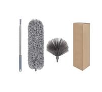 plumeau Balai à poussière télescopique Lavable et Extensible de 250 cm, Multifonctionnel, en Microfibre, for enlever Les Toiles d'araignée Nettoyer la pour Le Nettoyage(Grey)