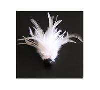 Plumeau blanc avec boule noire pour caresses