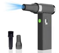 Plumeau compact sans fil avec batterie de 4000 mAh et flux d'air réglable pour une utilisation en intérieur et en extérieur (gris)