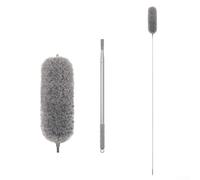 Plumeau de plafond en microfibre avec extension réglable de 140 cm à 280 cm pour enlever efficacement la poussière et la toile d'araignée dans les espaces de vie (1,4 m)