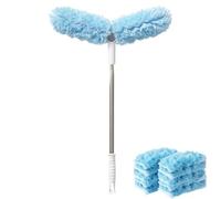 Plumeau de ventilateur avec tige extensible en microfibre pour nettoyage de rideaux