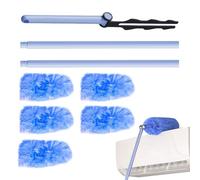 Plumeau en microfibre pour le nettoyage, plumeau réglable et extensible à 180 degrés - Nettoyant ménager pour meubles, sol, sol humide ou sec, toile d'araignée et toit intérieur