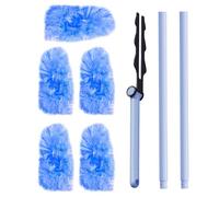 Plumeau en microfibre pour nettoyage, plumeau pour toiles d'araignées réglable à 180 degrés avec perche extensible, nettoyant pour meubles, sol aveugle, intérieur extérieur, maison, voiture, extérieur