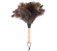 Plumeau en plumes d'autruche, 13,4 "outil de nettoyage de dépoussiérage à poignée en bois anti-statique réutilisable