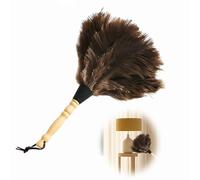 Plumeau en plumes d'autruche avec manche en bois, 30 cm