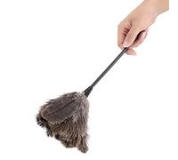 Plumeau en Plumes d'autruche,Plumeau Poussiere,Mini plumeau en Plumes d'autruche réutilisable Lavable à la Main,plumeau en Microfibre Flexible pour Livres Clavier Bureau Maison Bibliothèque,34cm,