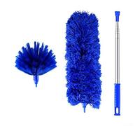 Plumeau extensible avec tige télescopique pour ventilateurs de plafond haut, stores, voitures, brosse en microfibre légère, lavable, outil de nettoyage à domicile ou bureau (7)