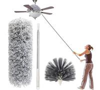 Plumeau Extensible, Plumeau Poussiere Telescopique, Loup Telescopique, Balai Toile D'Araignée, Duster Extensible Amovible Portable pour Ventilateur Plafond Cuisine Salon Voiture
