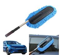 Plumeau Microfibre Lavable Télescopique, Brosse Voiture Lavage Extérieur Anti Rayure, Poignée Extensible Pour Le Nettoyage, Pour Tableau De Bord De Voiture, Moto, Tableau De Bord, Grille D'aération