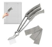 Plumeau pour aveugles - Brosse suceur plat double tête avec 1 manchon amovible, brosse suceur plat, outil de nettoyage de fenêtre, outil de nettoyage réutilisable pour stores, grilles d'aération de