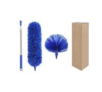 Plumeau Poussiere Balai à poussière télescopique lavable et extensible de 250 cm, multifonctionnel, en microfibre, for enlever les toiles d'araignée et nettoyer la poussière.(Blue)