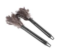 Plumeau Rétractable 2 Pièces, Plumeau en Plumes D'autruche avec Longue Poignée pour Le Nettoyage de la Maison