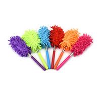 Plumeau rétractable et lavable avec grande portée pour le nettoyage, brosse à main en chenille avec manche télescopique, brosse télescopique extensible pour le nettoyage des fenêtres dans les maisons