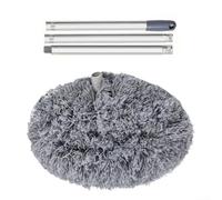 Plumeau rétractable pour ventilateur de plafond avec tige d'extension de 144 cm, brosse à épousseter en poils de fibre pour hauts plafonds, ventilateurs, stores et zones difficiles d'accès - Acier