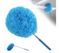 Plumeau Telescopique, 2025 Nouveau Microfibre Plumeau Poussière Lavable Balai Toile d'Araignée pour Ventilateur, Plafonds, Meubles, Stores, Voitures, Nettoyage Ménager (Blue)