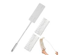 Plumeau Télescopique, Époussette Rétractable Pour Les Accès Difficiles, 2 Chiffons en Microfibre Lavables avec Manche Extensible pour Lit, Réfrigérateur, Cuisinière et Plafond