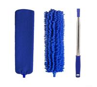 Plumeau télescopique extensible 40 cm avec tête en microfibre lavable et brosse suceur plat pour coins de plafond, toiles d'araignée, murs et meubles, poussière légère (5)