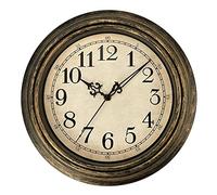 Plumeet Horloge Murale Rétro, Horloge Silencieux Classique de 25cm pour Salon, Chambre de Coucher ou Bureau, Alimenté par Piles (Rétro)