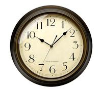 Plumeet Petite Horloge Murale Rétro, Horloge Silencieux Classique de 25cm pour Salon, Chambre de Coucher ou Bureau, Alimenté par Piles (Chiffres Arabes)